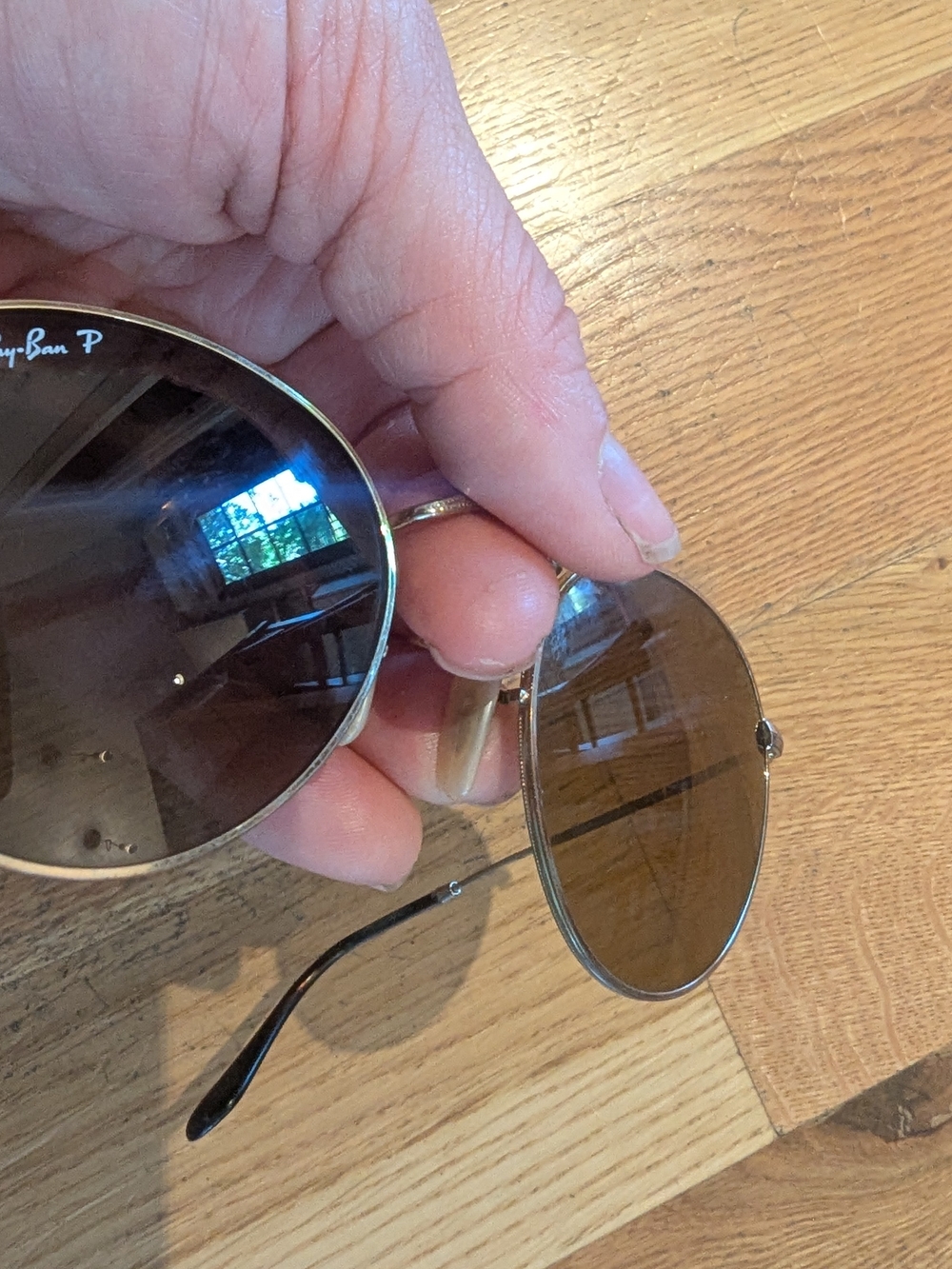Ray-Ban Polarized Round Metal Sunglasses - Brown Lenses
